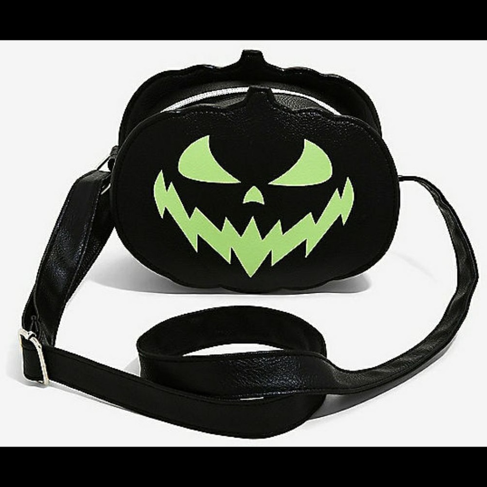 Glow in the dark pumpkin crossbody bag